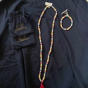 Vineyard Vines NWT and pouches Bocas pearl necklace and bracelet set